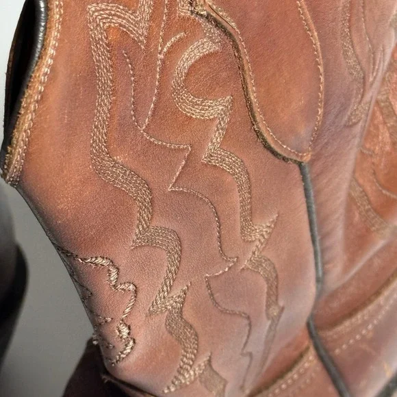 Lucchese 2000 VTG Womens Brown Leather Western Cowboy Boots 6 B USA Made - Picture 10 of 14